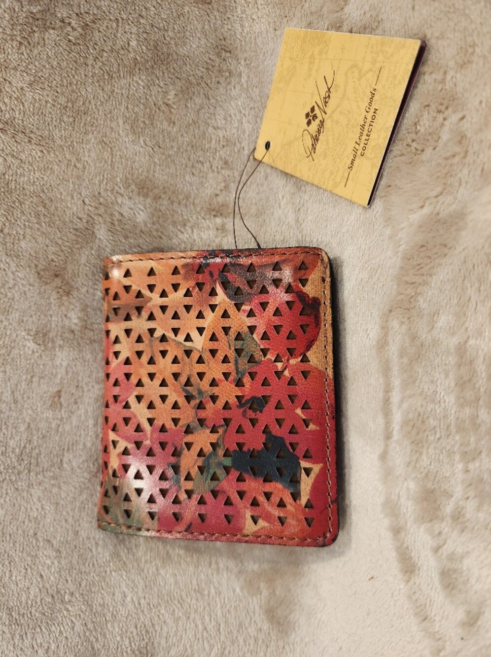 NWT PATRICIA NASH PERFORATED LEATHER LUZZI WALLET IN SPRING MULTI